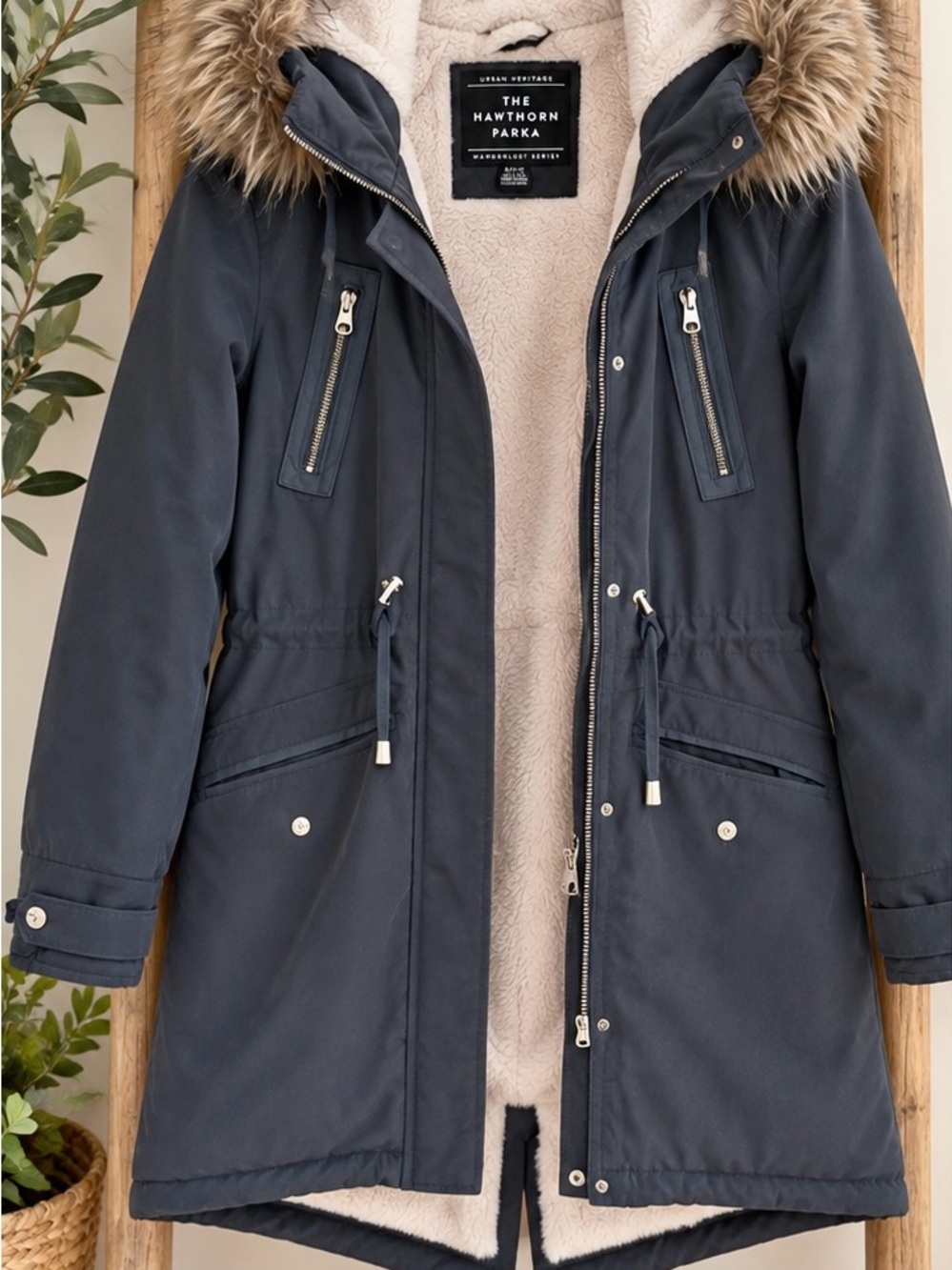 Urban Heritage Hawthorn Parka Fur Lined Hooded Winter Coat Size Small NWOT